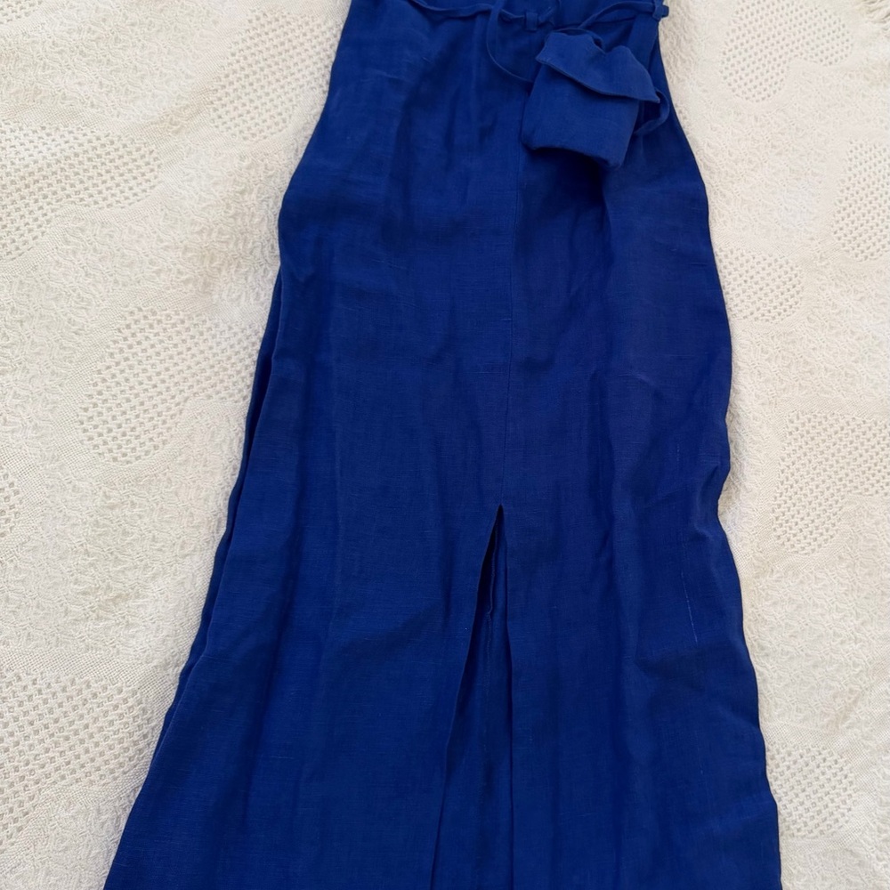 Paloma Wool Cobalt Blue Linen Blend Dress